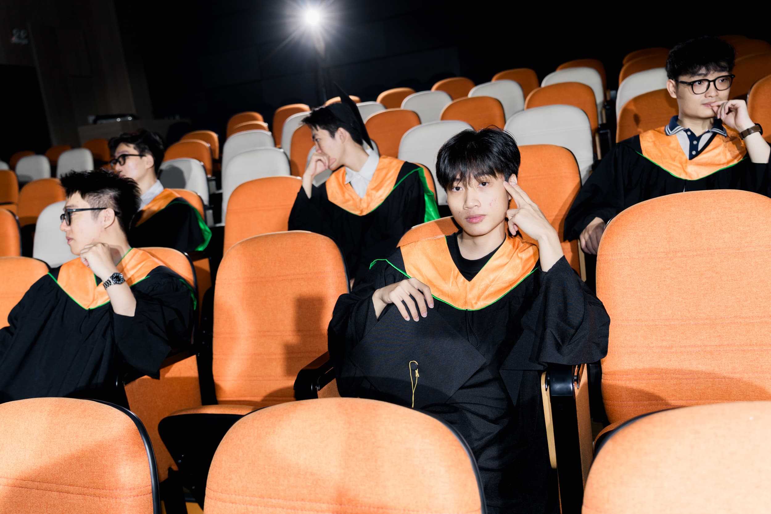 Graduates gathered in the auditorium before the ceremony